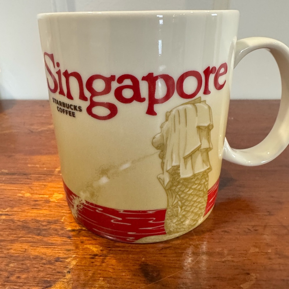 Starbucks Singapore Mug - Cream and Red Design